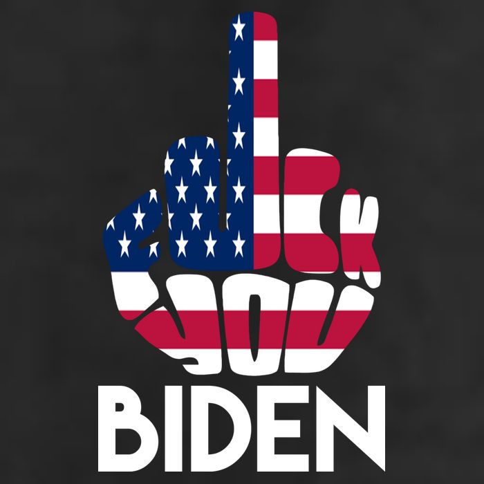 Fuck You Biden Middle Finger American Flag 7 Panel Mesh Trucker Snapback Hat