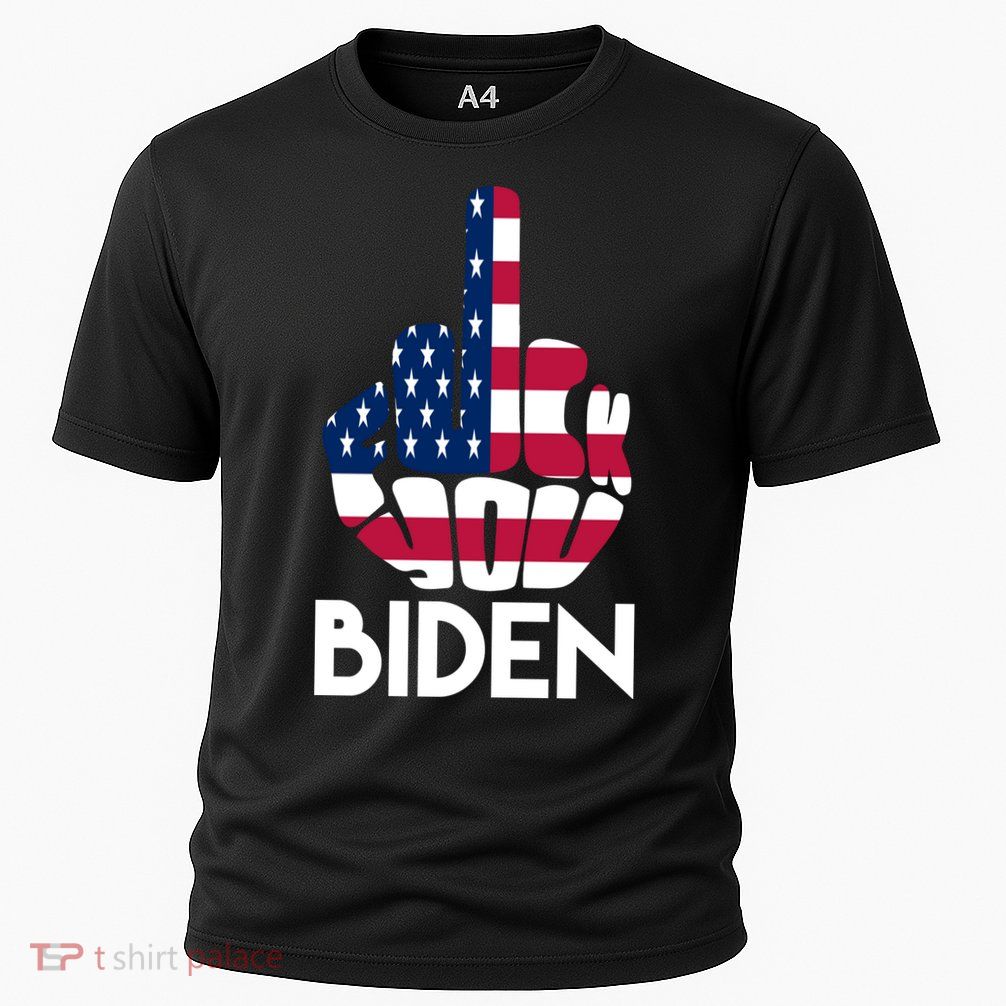 Fuck You Biden Middle Finger American Flag Performance Shirt