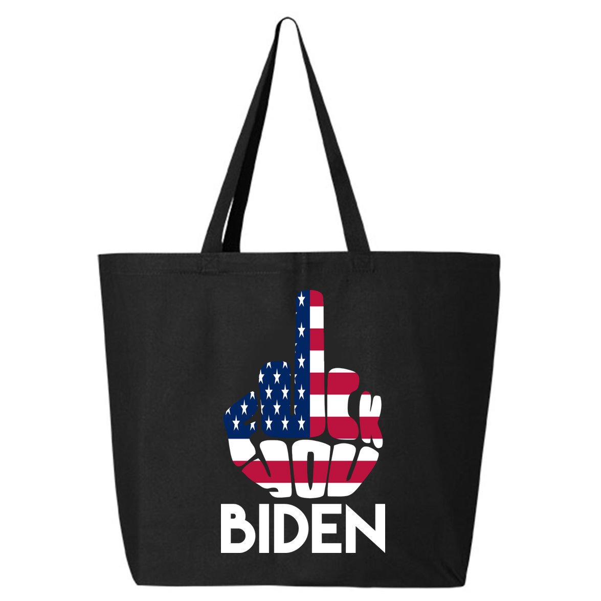 Fuck You Biden Middle Finger American Flag 25L Jumbo Tote
