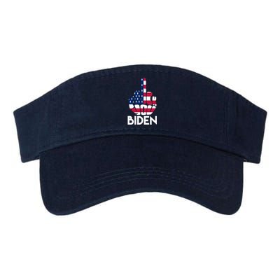 Fuck You Biden Middle Finger American Flag Valucap Bio-Washed Visor