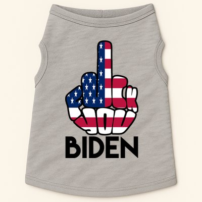 Fuck You Biden Middle Finger American Flag Doggie Tank