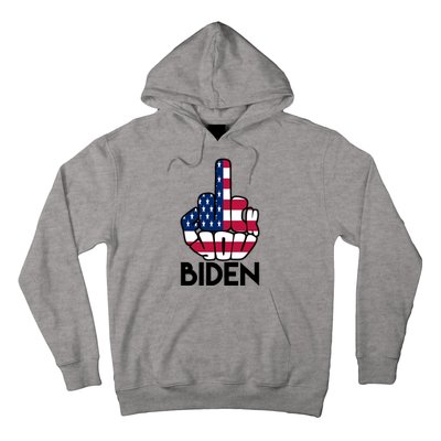 Fuck You Biden Middle Finger American Flag Hoodie