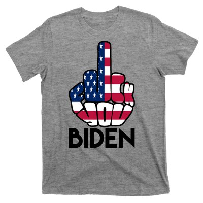 Fuck You Biden Middle Finger American Flag T-Shirt