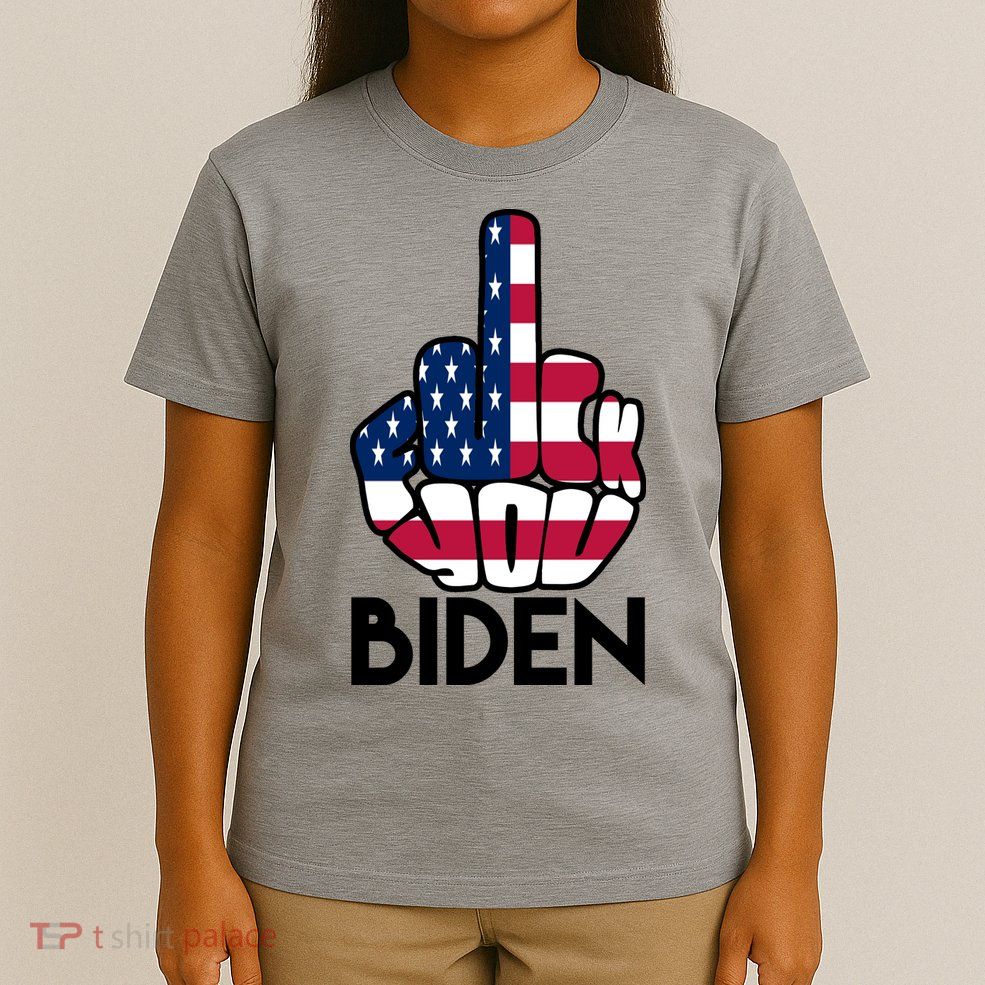 Fuck You Biden Middle Finger American Flag T-Shirt