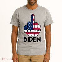 Fuck You Biden Middle Finger American Flag Tall T-Shirt