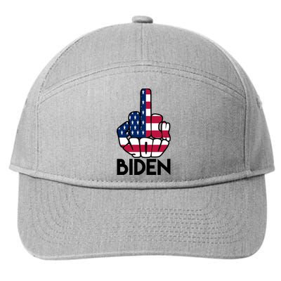 Fuck You Biden Middle Finger American Flag 7-Panel Snapback Hat