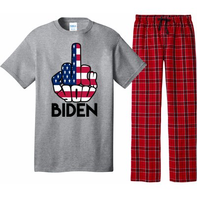 Fuck You Biden Middle Finger American Flag Pajama Set