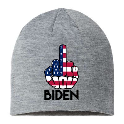 Fuck You Biden Middle Finger American Flag Sustainable Beanie