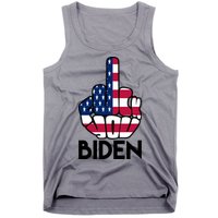 Fuck You Biden Middle Finger American Flag Tank Top