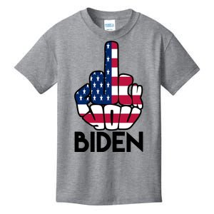 Fuck You Biden Middle Finger American Flag Kids T-Shirt