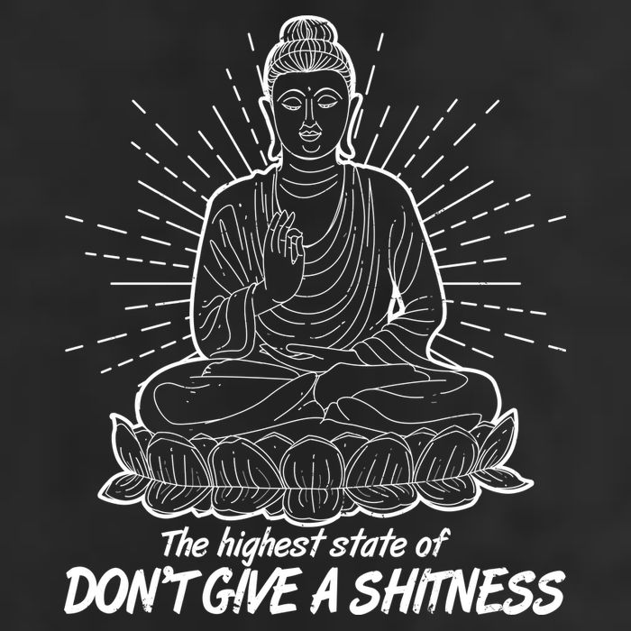 Funny Yoga Buddha The Highest State Of Don't Give A Shitness 7 Panel Mesh Trucker Snapback Hat
