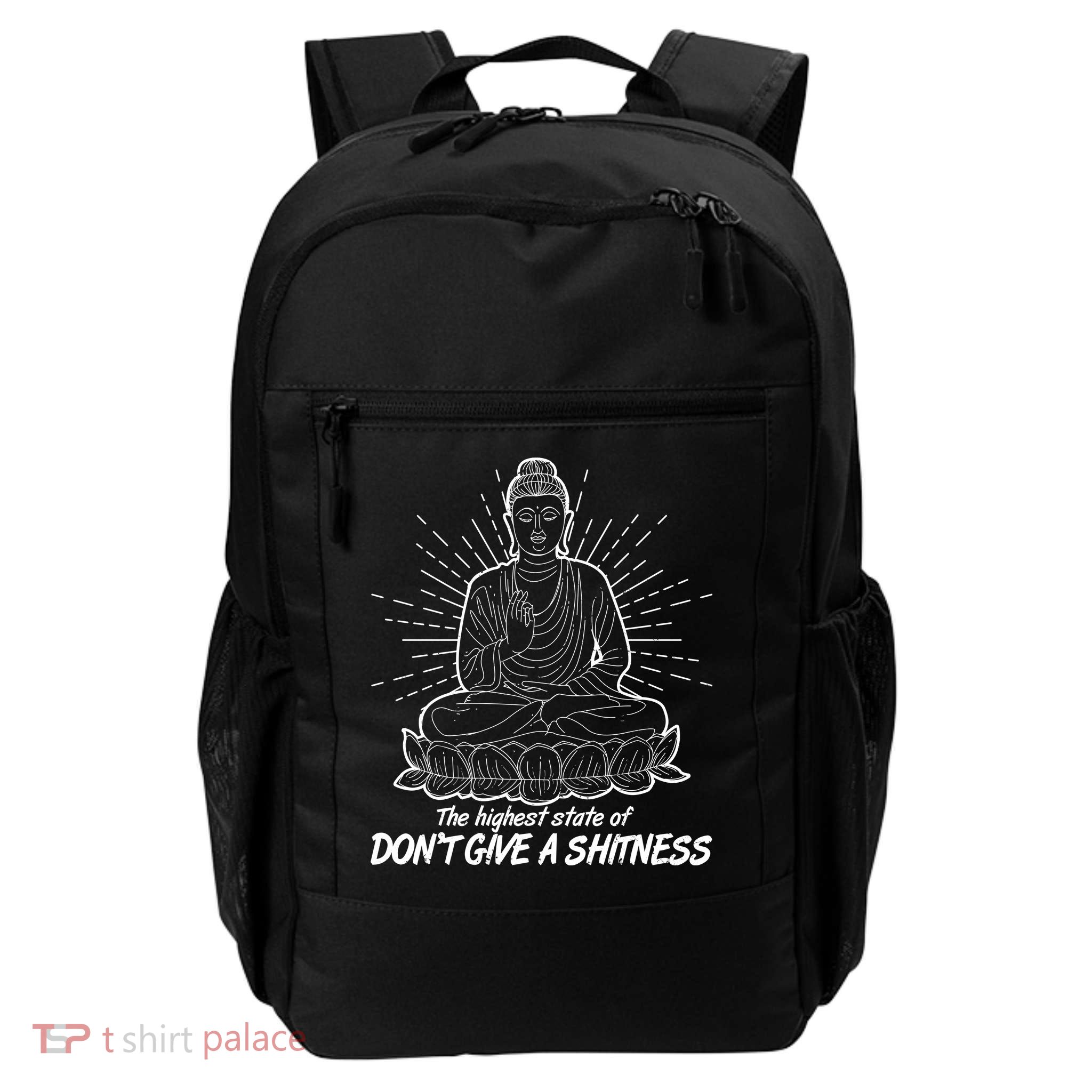 Funny Yoga Buddha The Highest State Of Don't Give A Shitness Daily Commute Backpack