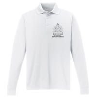 Funny Yoga Buddha The Highest State Of Don't Give A Shitness Performance Long Sleeve Polo