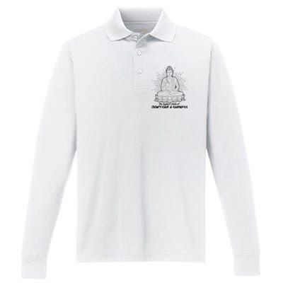 Funny Yoga Buddha The Highest State Of Don't Give A Shitness Performance Long Sleeve Polo