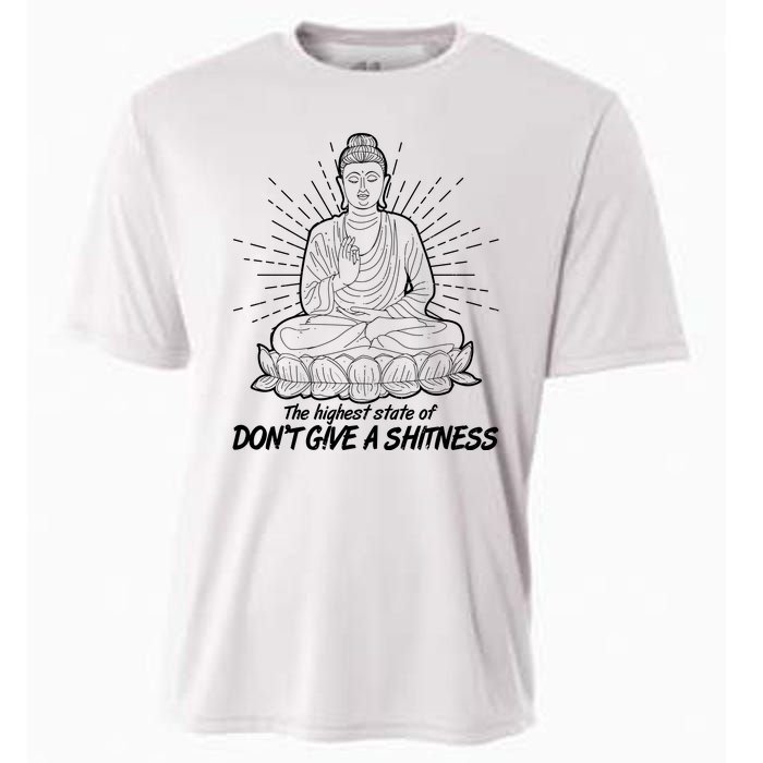 Funny Yoga Buddha The Highest State Of Don't Give A Shitness Cooling Performance Crew T-Shirt