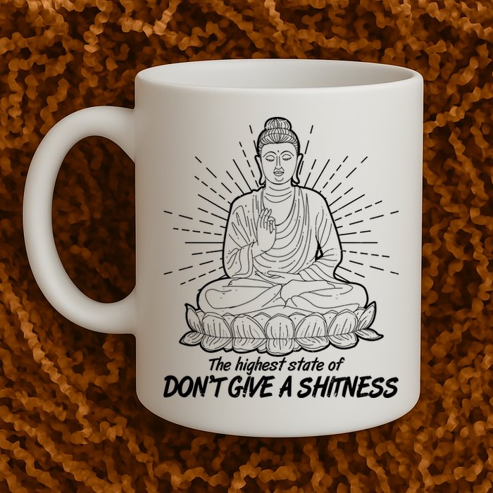 Funny Yoga Buddha The Highest State Of Don't Give A Shitness Mug