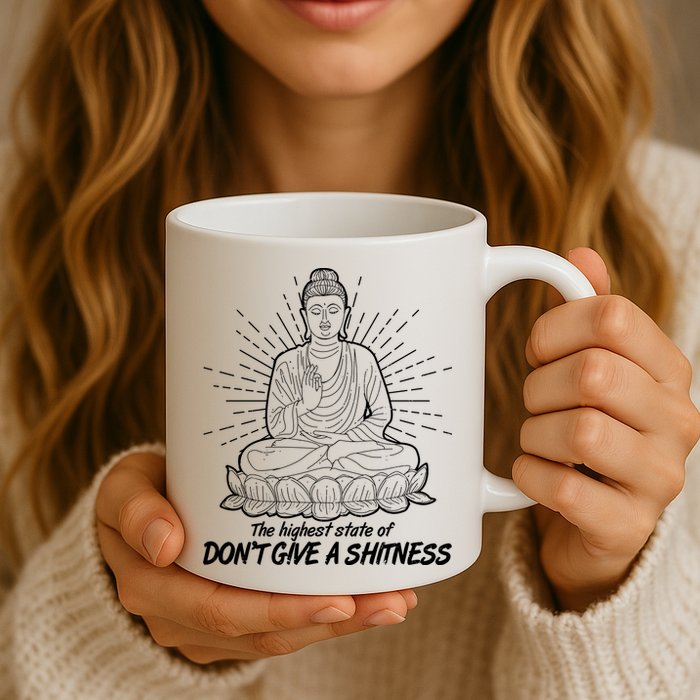 Funny Yoga Buddha The Highest State Of Don't Give A Shitness Mug