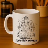 Funny Yoga Buddha The Highest State Of Don't Give A Shitness Mug