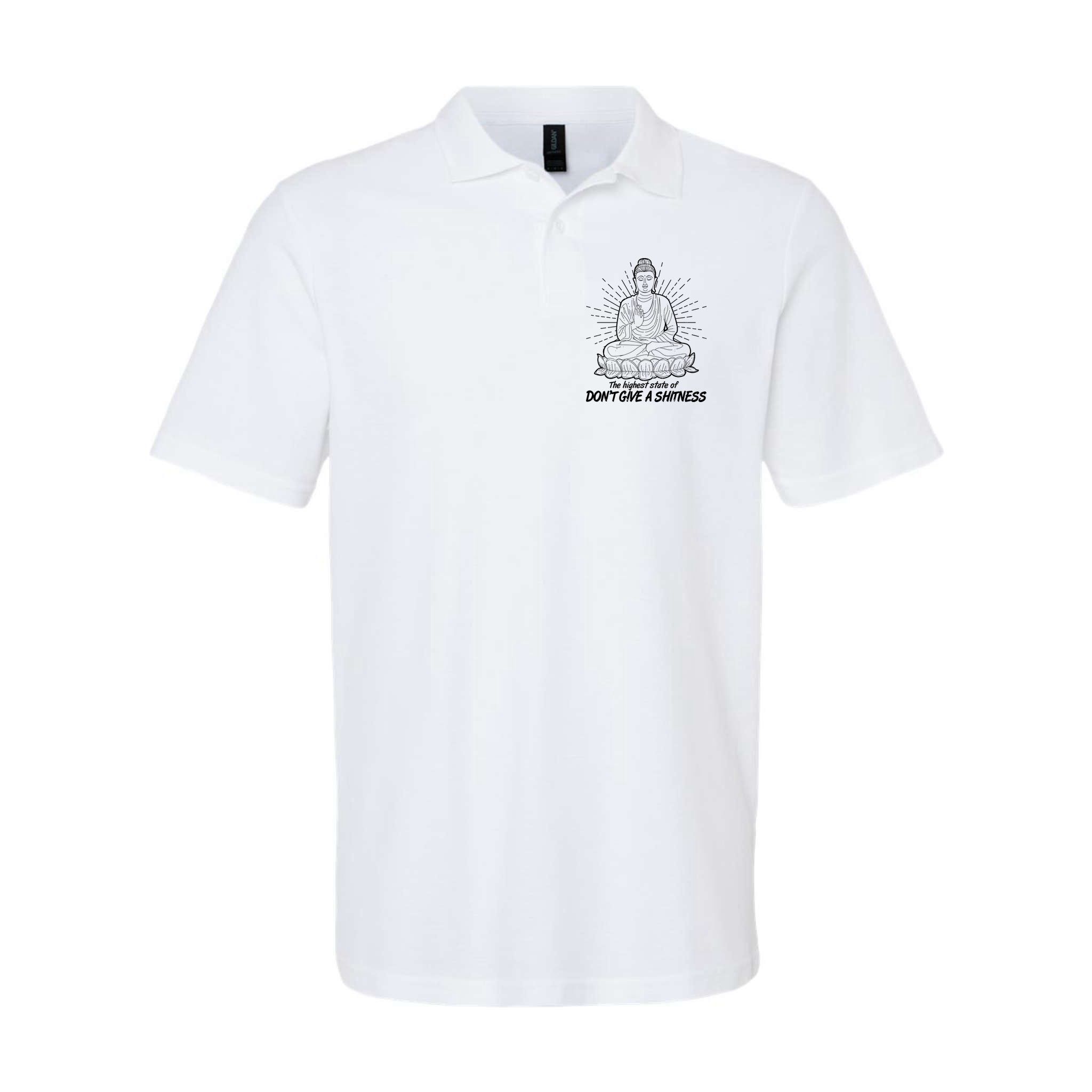 Funny Yoga Buddha The Highest State Of Don't Give A Shitness Polo