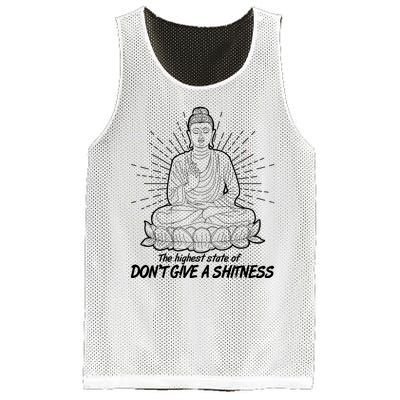 Funny Yoga Buddha The Highest State Of Don't Give A Shitness Mesh Reversible Basketball Jersey Tank