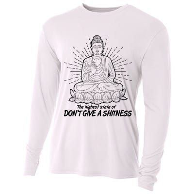 Funny Yoga Buddha The Highest State Of Don't Give A Shitness Cooling Performance Long Sleeve Crew