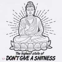 Funny Yoga Buddha The Highest State Of Don't Give A Shitness Poster
