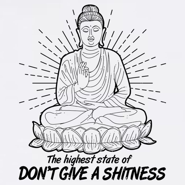 Funny Yoga Buddha The Highest State Of Don't Give A Shitness Women's V-Neck T-Shirt