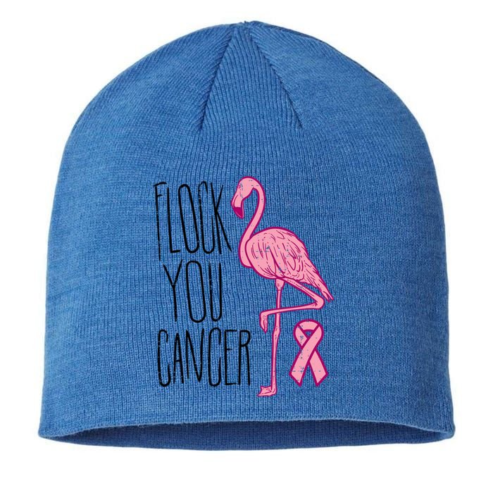 Flock You Breast Cancer Flamingo Pink Ribbon Support Gift Meaningful Gift Sustainable Beanie