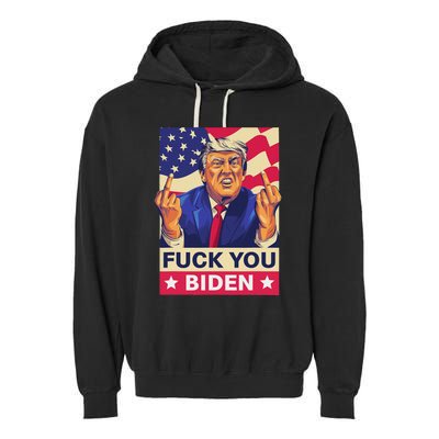 Fck You Biden Funny Trump Meme 2024 Garment-Dyed Fleece Hoodie