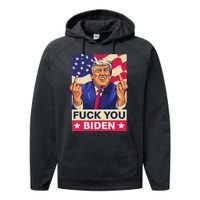 Fck You Biden Funny Trump Meme 2024 Performance Fleece Hoodie