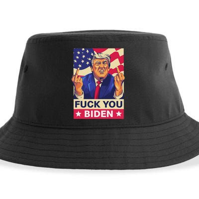 Fck You Biden Funny Trump Meme 2024 Sustainable Bucket Hat