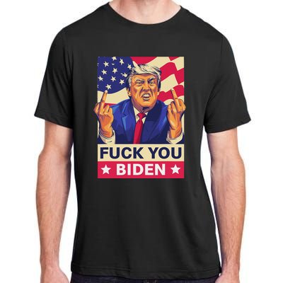 Fck You Biden Funny Trump Meme 2024 Adult ChromaSoft Performance T-Shirt