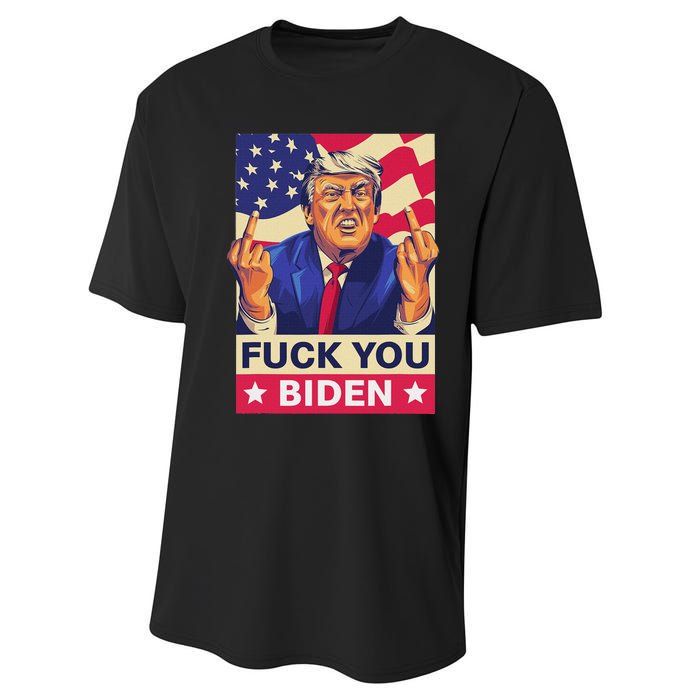 Fck You Biden Funny Trump Meme 2024 Performance Sprint T-Shirt