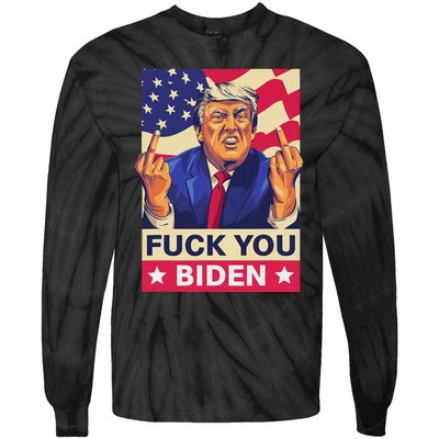 Fck You Biden Funny Trump Meme 2024 Tie-Dye Long Sleeve Shirt