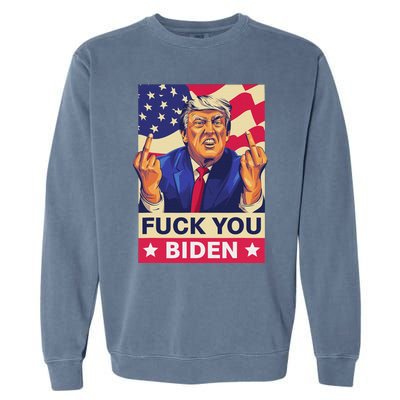 Fck You Biden Funny Trump Meme 2024 Garment-Dyed Sweatshirt