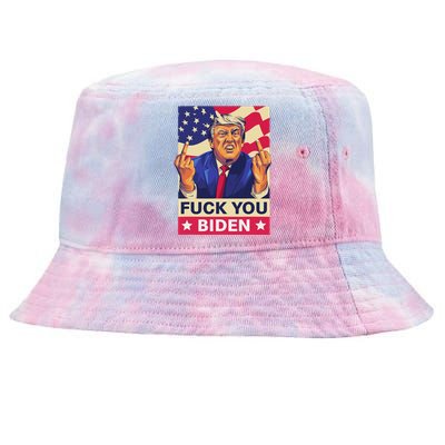 Fck You Biden Funny Trump Meme 2024 Tie-Dyed Bucket Hat