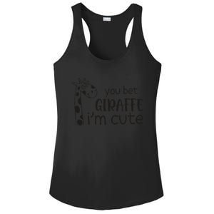 Funny You Bet Giraffe IM Cute Giraffe Lover And Girl Ladies PosiCharge Competitor Racerback Tank