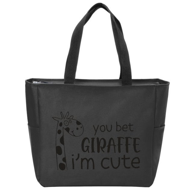 Funny You Bet Giraffe IM Cute Giraffe Lover And Girl Zip Tote Bag