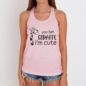 Funny You Bet Giraffe IM Cute Giraffe Lover And Girl Women's Knotted Racerback Tank