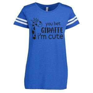 Funny You Bet Giraffe IM Cute Giraffe Lover And Girl Enza Ladies Jersey Football T-Shirt