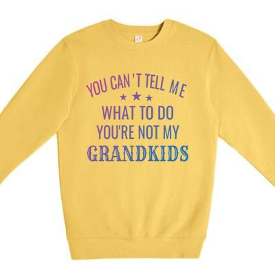 Fun You CanT Tell Me What To Do YouRe Not My Grand Gift Premium Crewneck Sweatshirt