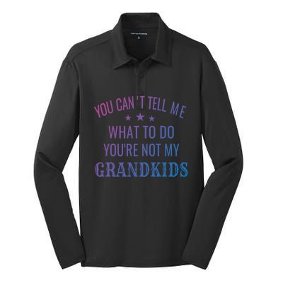 Fun You CanT Tell Me What To Do YouRe Not My Grand Gift Silk Touch Performance Long Sleeve Polo