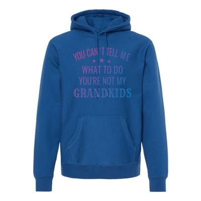 Fun You CanT Tell Me What To Do YouRe Not My Grand Gift Premium Hoodie