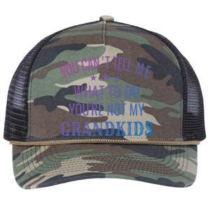 Fun You CanT Tell Me What To Do YouRe Not My Grand Gift Retro Rope Trucker Hat Cap