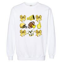 Funny Yellow Cheer Coquette Football Mom Women Girl Garment-Dyed Sweatshirt