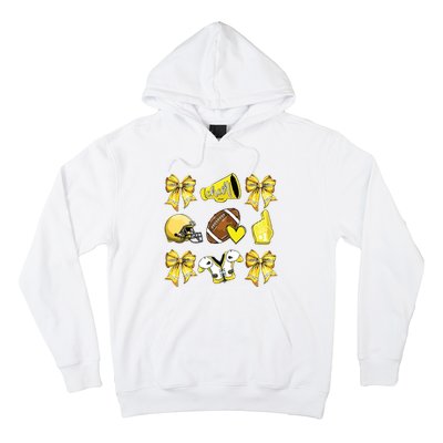 Funny Yellow Cheer Coquette Football Mom Women Girl Hoodie