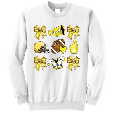 Funny Yellow Cheer Coquette Football Mom Women Girl Sweatshirt