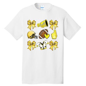 Funny Yellow Cheer Coquette Football Mom Women Girl Tall T-Shirt