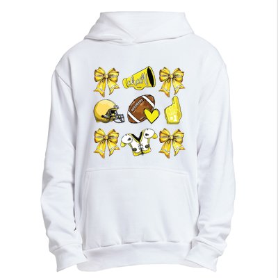 Funny Yellow Cheer Coquette Football Mom Women Girl Urban Pullover Hoodie