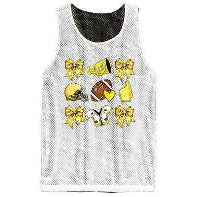 Funny Yellow Cheer Coquette Football Mom Women Girl Mesh Reversible Basketball Jersey Tank